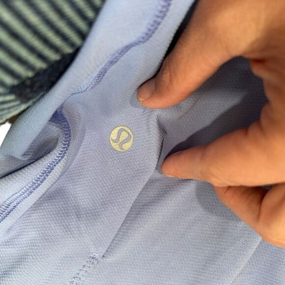 Lululemon Pleated Sleeveless Halter Neck Flow and Go Active Tank Top Blue Size 8 - Picture 6 of 8